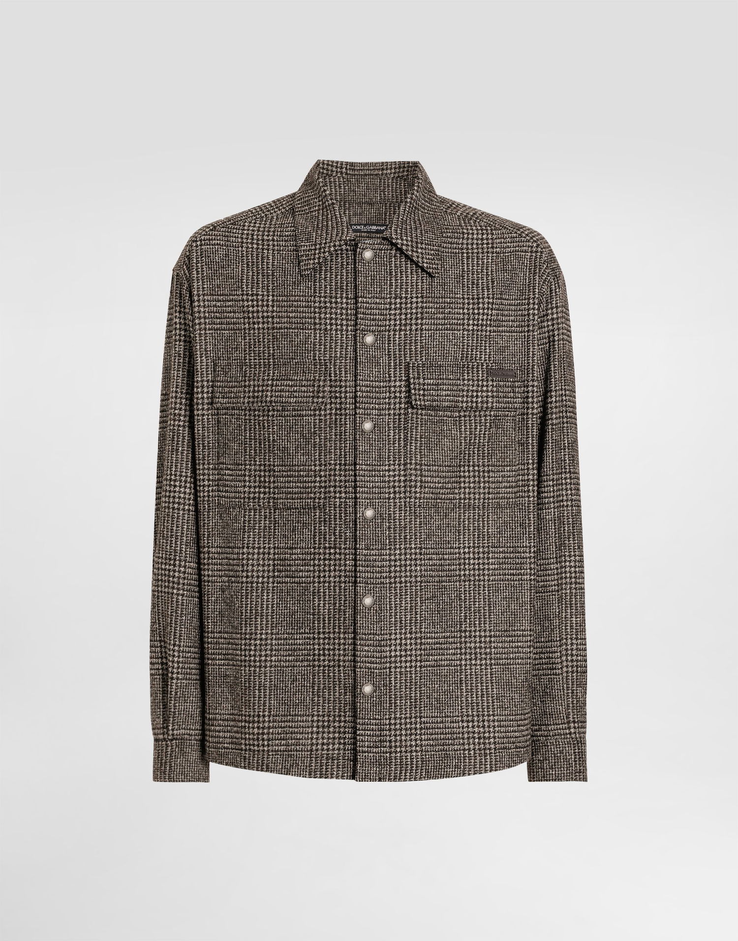 Košeľa Dolce & Gabbana Dolce & Gabbana Glen Plaid Alpaca Shirt Hnedá | G5MM6TFQMKDS8101, 0