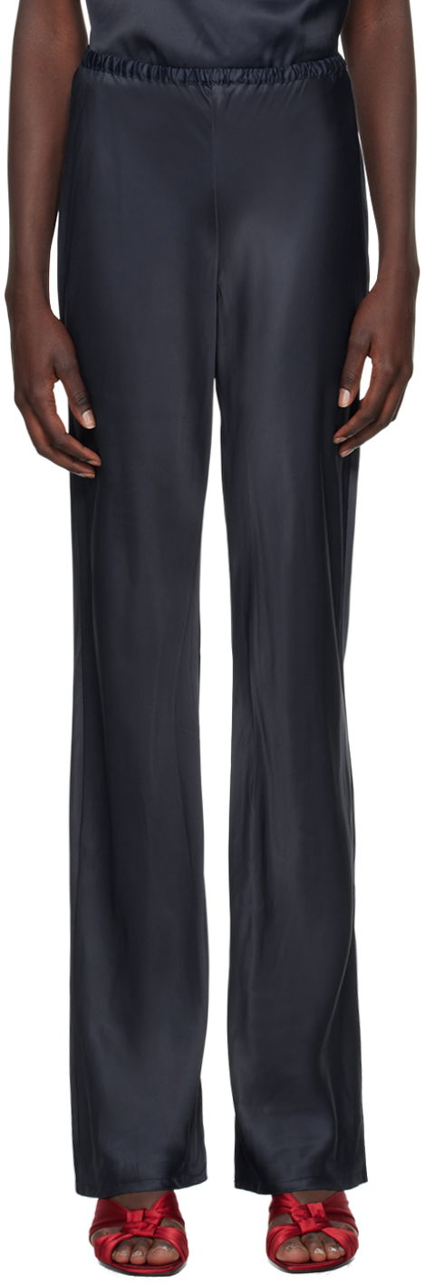 Nohavice Baserange Satin Trousers Navy | TRDY-VI-WI24, 0