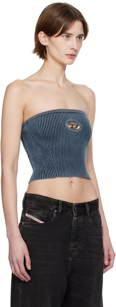 Crop Top Diesel M-Clarksvillex-C Ribbed Bandeau Top Modrá | A14813 0ANAH, 1