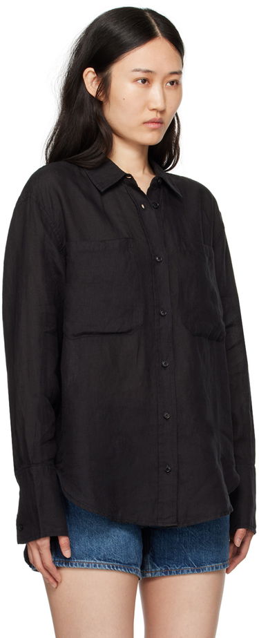 Košeľa Anine Bing ANINE BING Dante Linen Shirt Čierna | A-07-4836-BLK26, 1