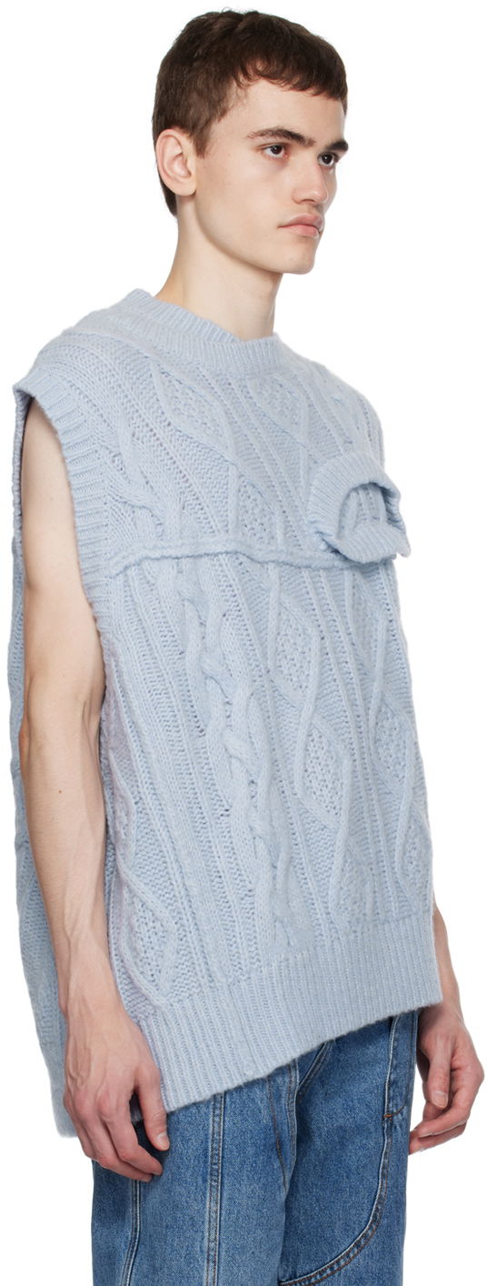 Sveter Feng Chen Wang Feng Chen Wang Layered Cable Knit Vest Modrá | FUF16KT01, 1