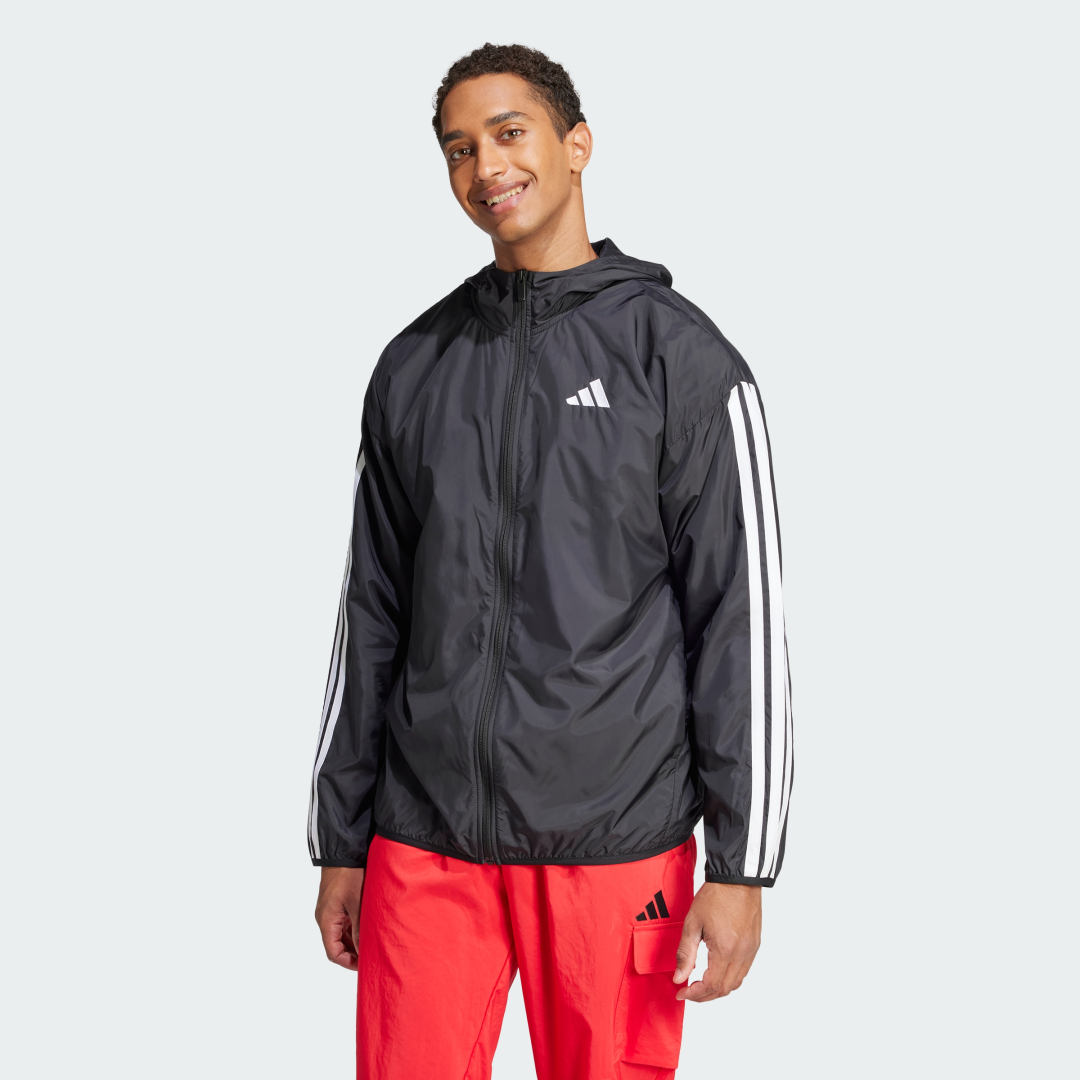 Vetrovka adidas Performance Black Windbreaker Jacket with White Stripes Čierna | JE6325, 0