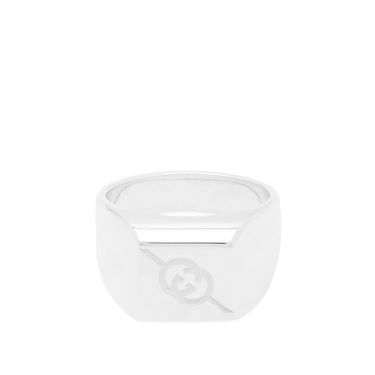 Prsteň Gucci Tag Square With Interlocking G Logo Signet Ring "Sterling Silver" Metalická | YBC774046001, 0