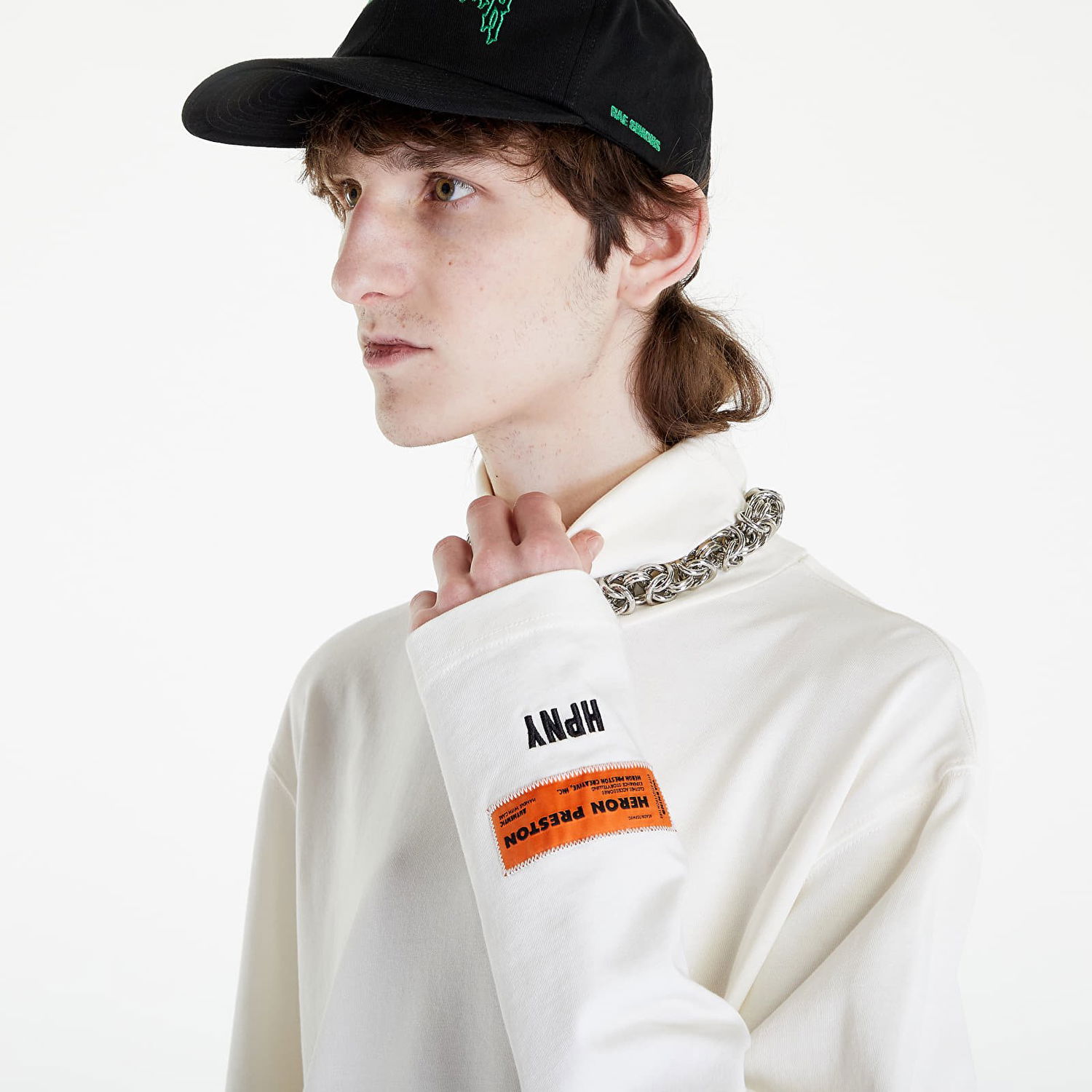 Tričko HERON PRESTON HPNY Embroidered Rollneck Tee Biela | HMAB027C99JER0020110, 0