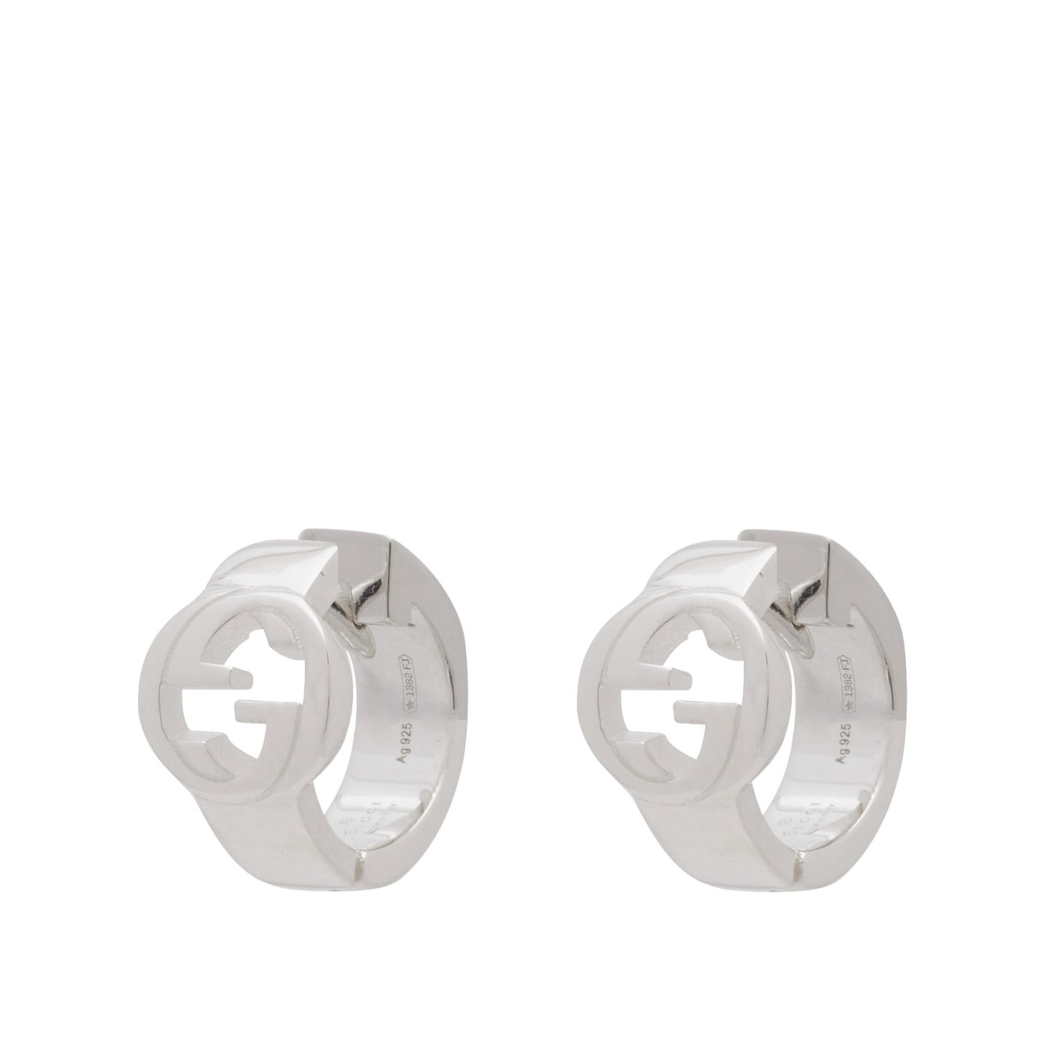 Náušnice Gucci Interlocking G Hoop Huggie Earrings Metalická | YBD79634600100U, 0