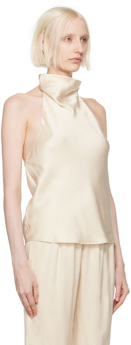 Tielko Anine Bing Eliana Satin Halter Top Béžová | A-07-7838-SDA26, 1