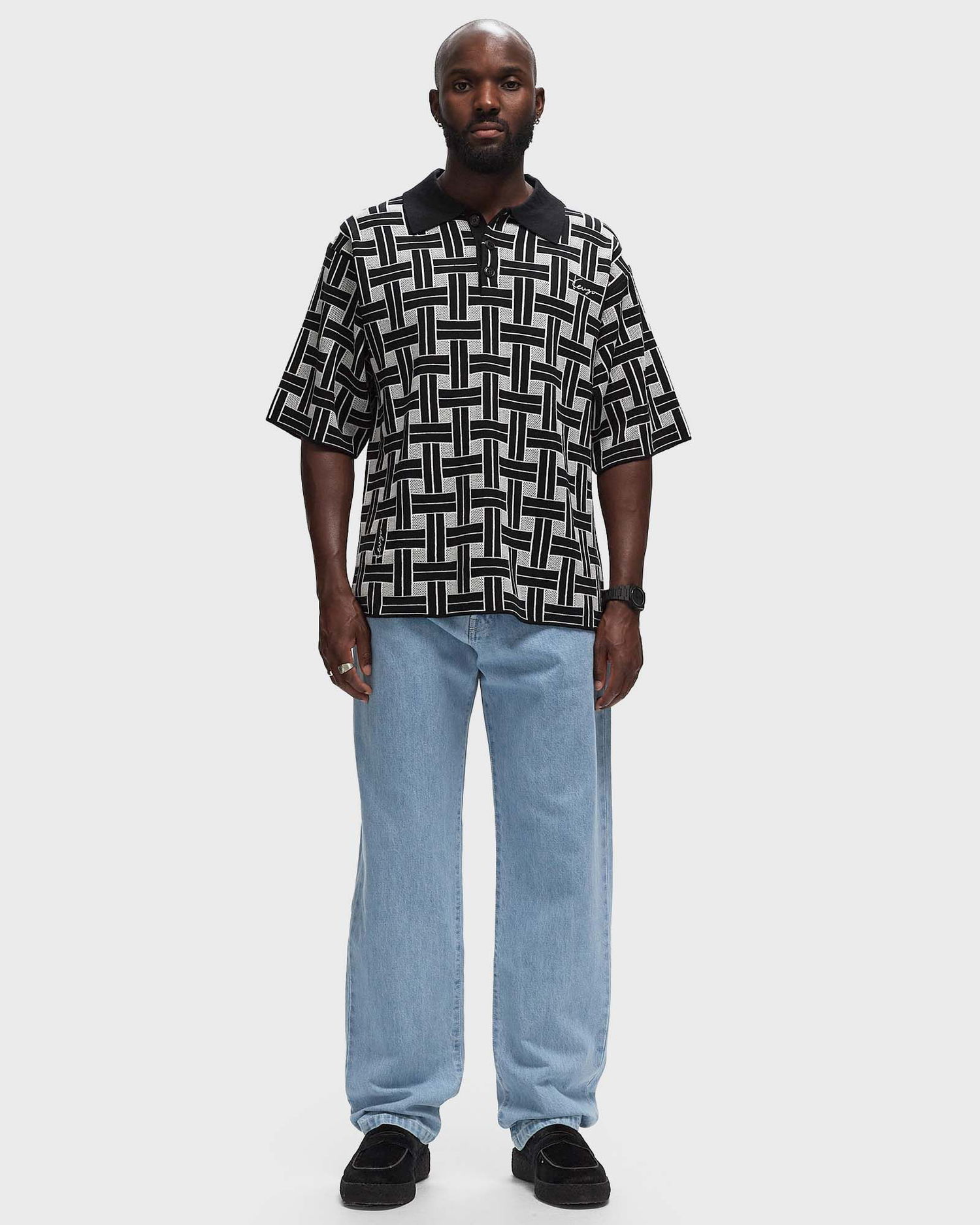 Polo tričko KENZO WEAVE POLO Čierna | FE65PU4783CA.99J, 1