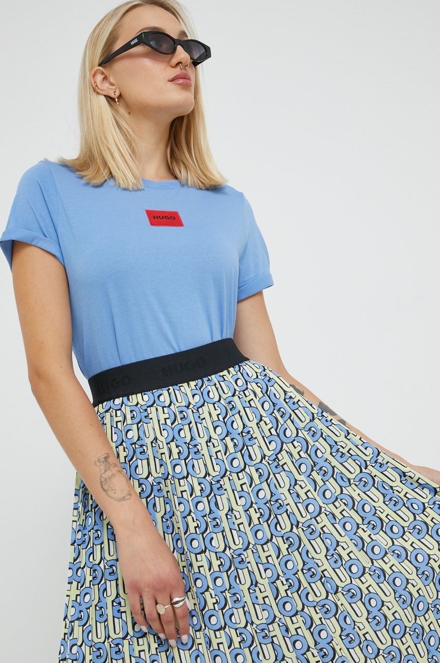 Tričko BOSS Cotton T-Shirt Modrá | 50456008, 0