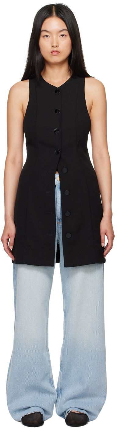 Šaty GANNI Black Button Minidress Čierna | F9224, 0