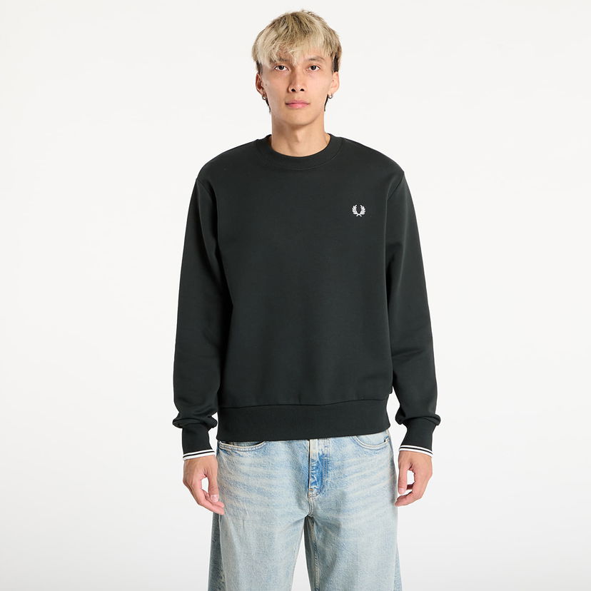 Mikina Fred Perry Fred Perry Crew Neck Sweatshirt Čierna | M7535 T50