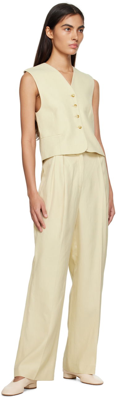 Nohavice Loulou de Saison Loulou de Saison Cadar Pleated Trousers Žltá | CADAR, 3