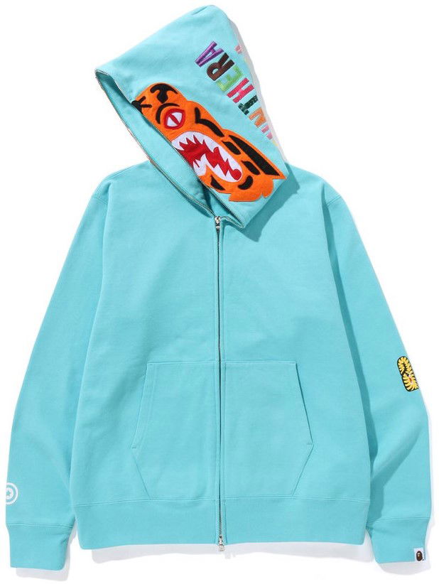 Bape Tiger Full Zip Hoodie Sax