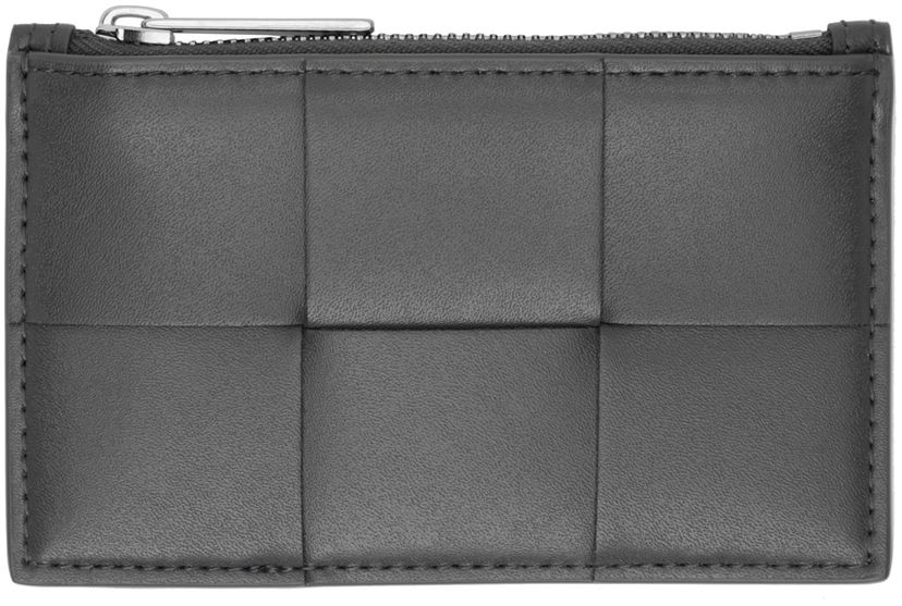 Peňaženka Bottega Veneta Zippered Card Holder Šedá | 749456VBWD4