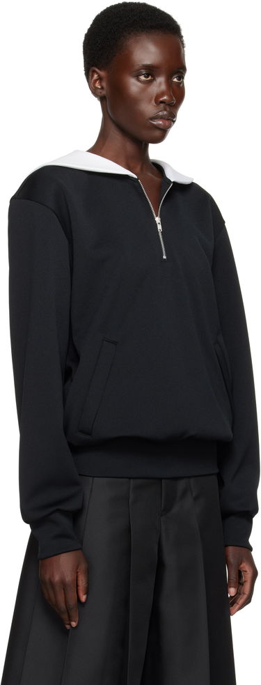 Mikina Comme des Garçons Homme Plus Smooth Thick Quarter Zip Sweatshirt Čierna | PO-T032-051, 4