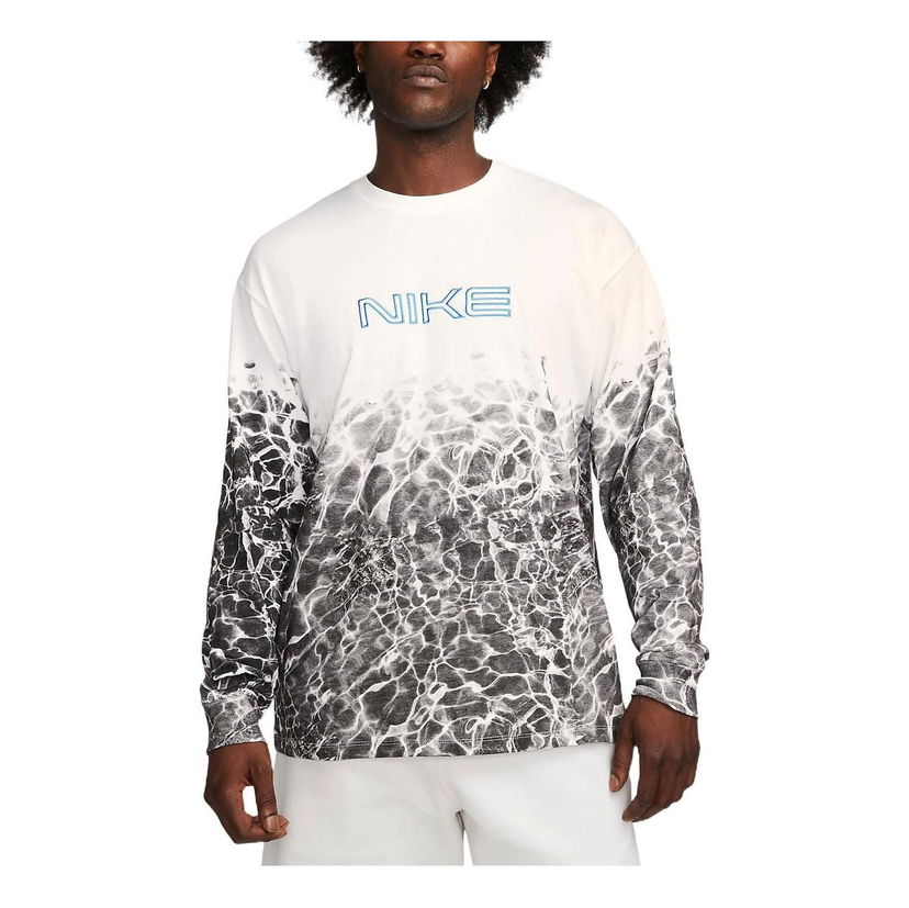 Tričko Nike Long Sleeve T-Shirt with Water Graphic Print Biela | FB3031-100