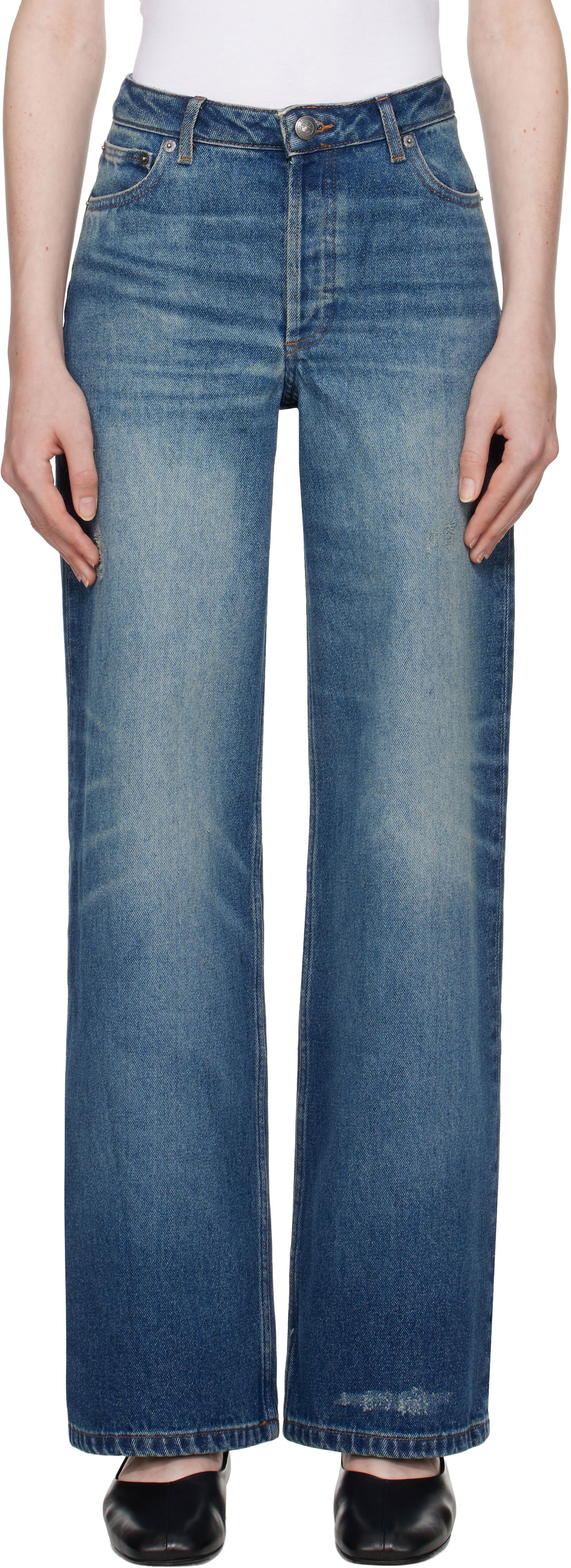 Džínsy A.P.C. Elisabeth Wide-Leg Jeans Modrá | COHFC-F09181, 0