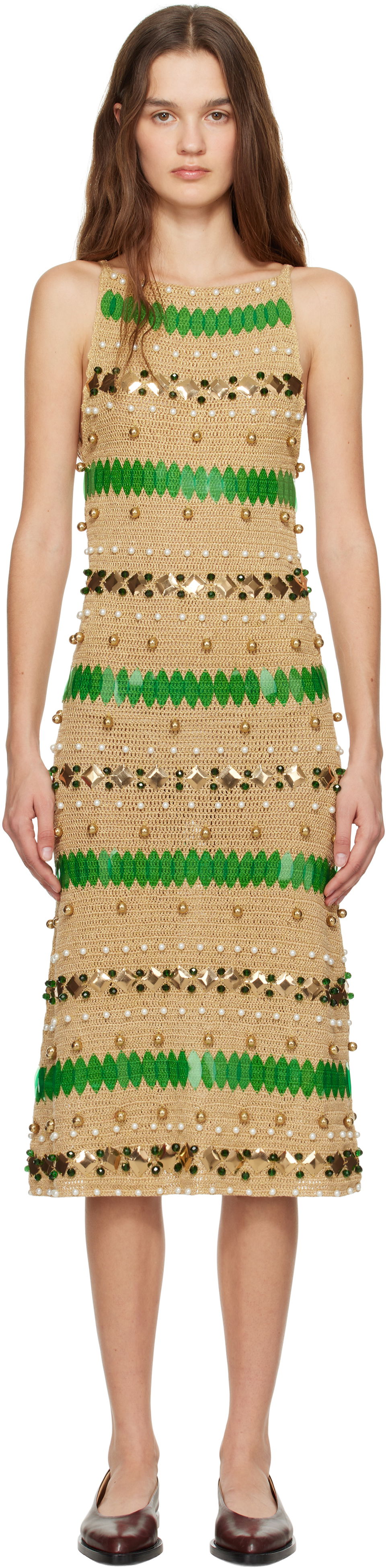 Šaty Bode Calypso Midi Dress Béžová | WRF24KT010, 0