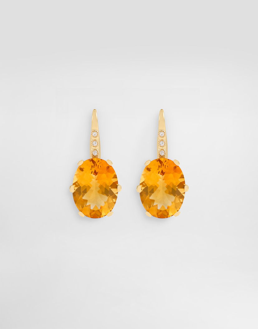 Náušnice Dolce & Gabbana Anna Earrings 18-carat Gold With Citrines And Diamonds Oranžová | WESB1GWCTR1ZOO00