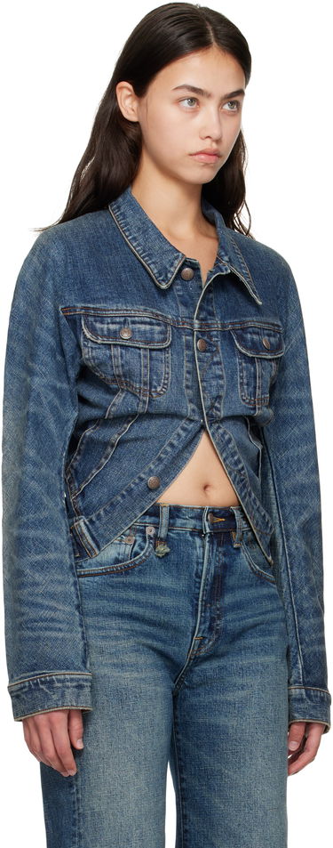 Bunda R13 R13 Skinny Wrap Around Trucker Jacket Modrá | R13WD195-D246A, 1