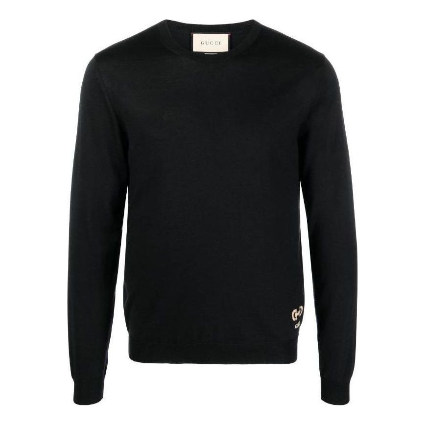 Sveter Gucci Wool Sweater With Horsebit Intarsia Čierna | 730974-XKCOR-1000, 0