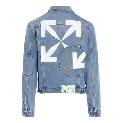 Bomber bunda Off-White Arrow Twist Denim Jacket Modrá | OMYE067R21DEN0024701, 0