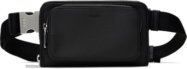 Ľadvinka BOSS BOSS Pebble-Grained Leather Wallet Bag Čierna | 50529286, 0