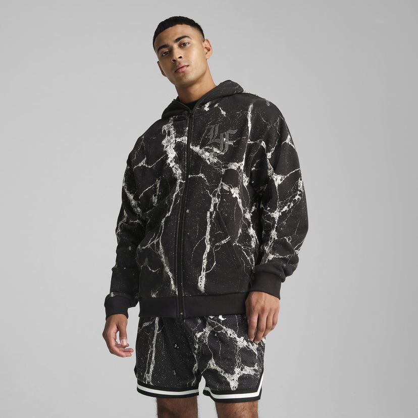 Mikina Puma Hoops x Lafrancé Written in Chrome Full-Zip Hoodie Čierna | 630776_01