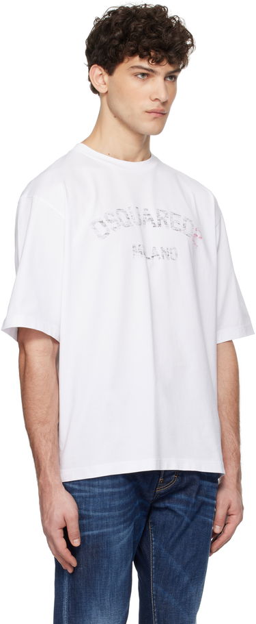 Tričko DSQUARED2 Dsquared2 Loose Fit Faded Logo T-Shirt Čierna | S74GD1399_D20020, 4