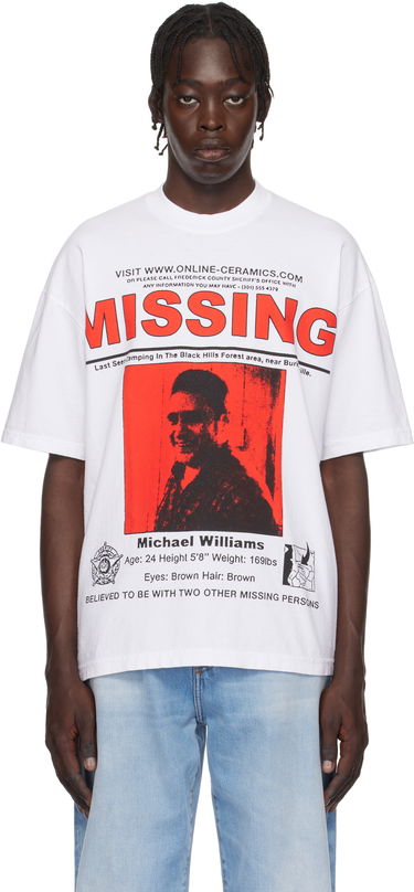 Tričko Online Ceramics Online Ceramics 'Missing' Graphic T-Shirt Biela | Missing Tee, 0