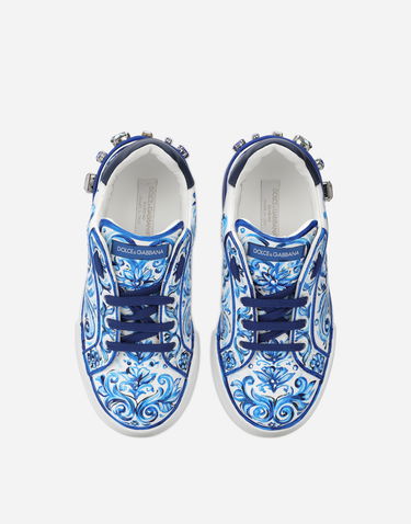 Tenisky a topánky Dolce & Gabbana Majolica-print Portofino Light Biela | D10951AD466HA3OB, 3