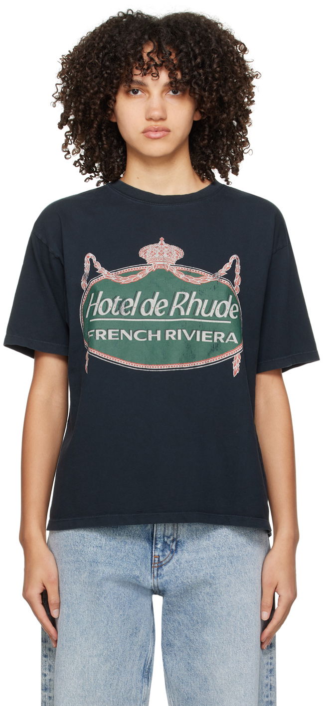 Tričko Rhude Black 'Riviera' T-Shirt Čierna | RHPS24TT09012610, 0