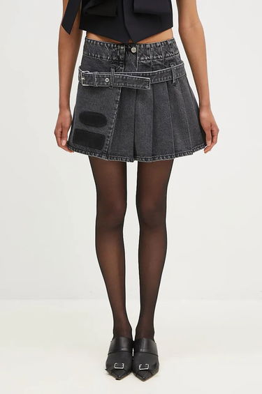 Sukňa Ambush Denim Pleats A-Line Mini Skirt Čierna | BWYF002F24DEN0011100, 0