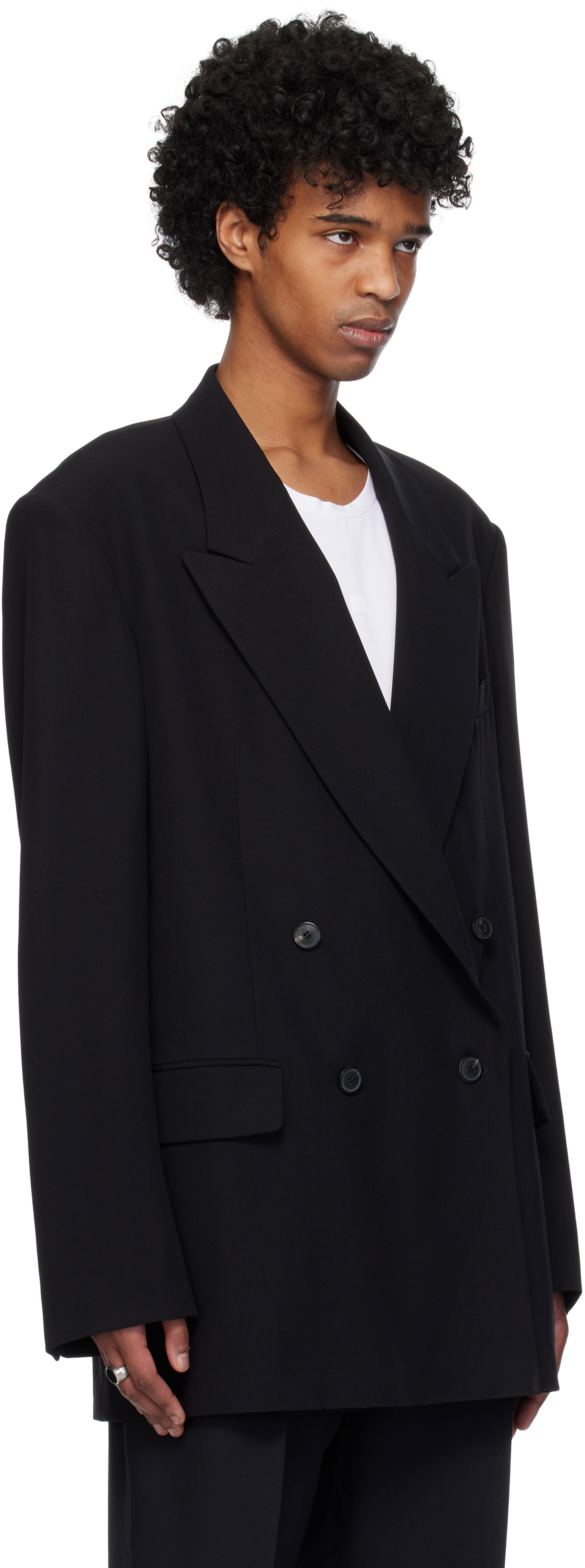 Bunda Dries Van Noten Dries Van Noten Double-Breasted Blazer Čierna | 251-020409-1063, 1