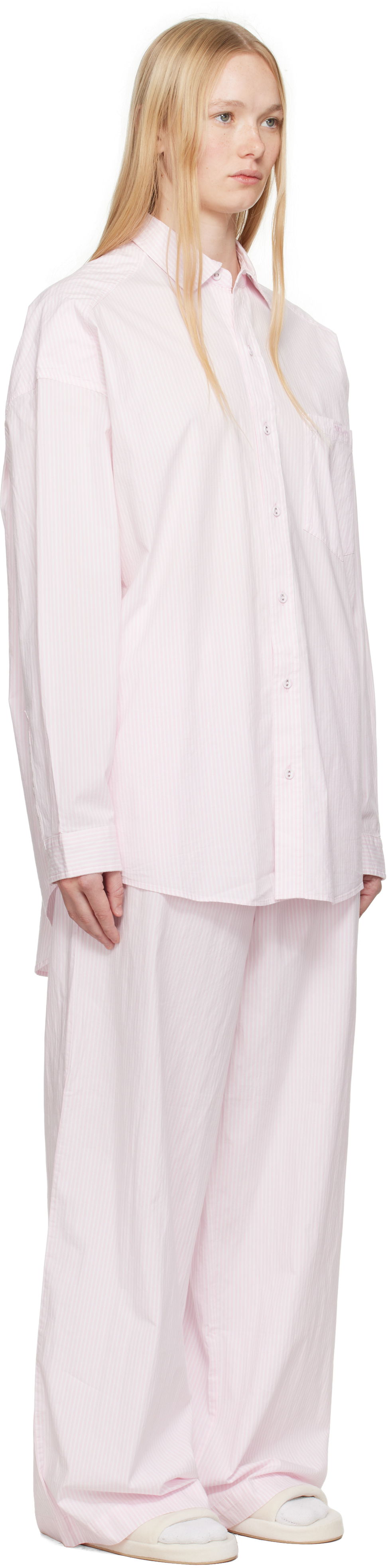 Pyžamo SKIMS SKIMS Cotton Poplin Oversized Sleep Pyjama Set Ružová | ST-SET-9517W, 1