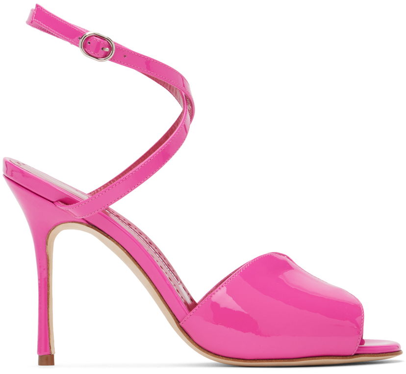 Starostlivosť o obuv Manolo Blahnik Manolo Blahnik Hourani 105 Heeled Sandals Ružová | 123-2189
