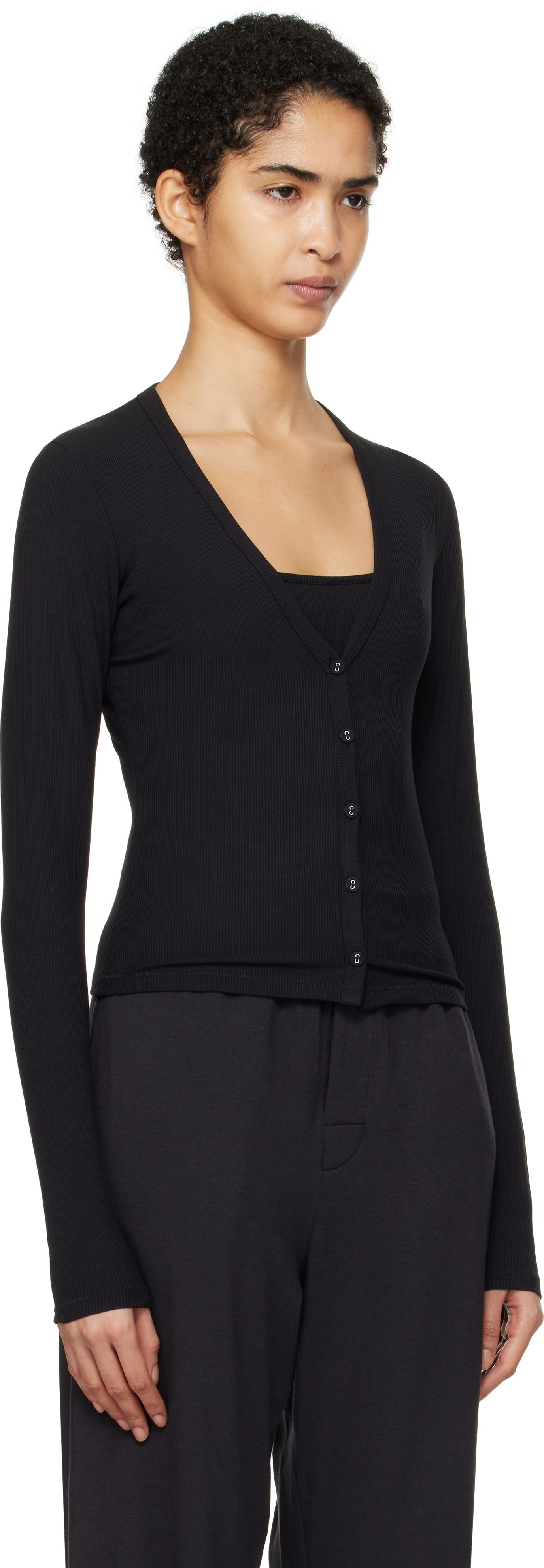 Sveter SKIMS Lounge Knit Cardigan Čierna | LS-LST-6742W, 1