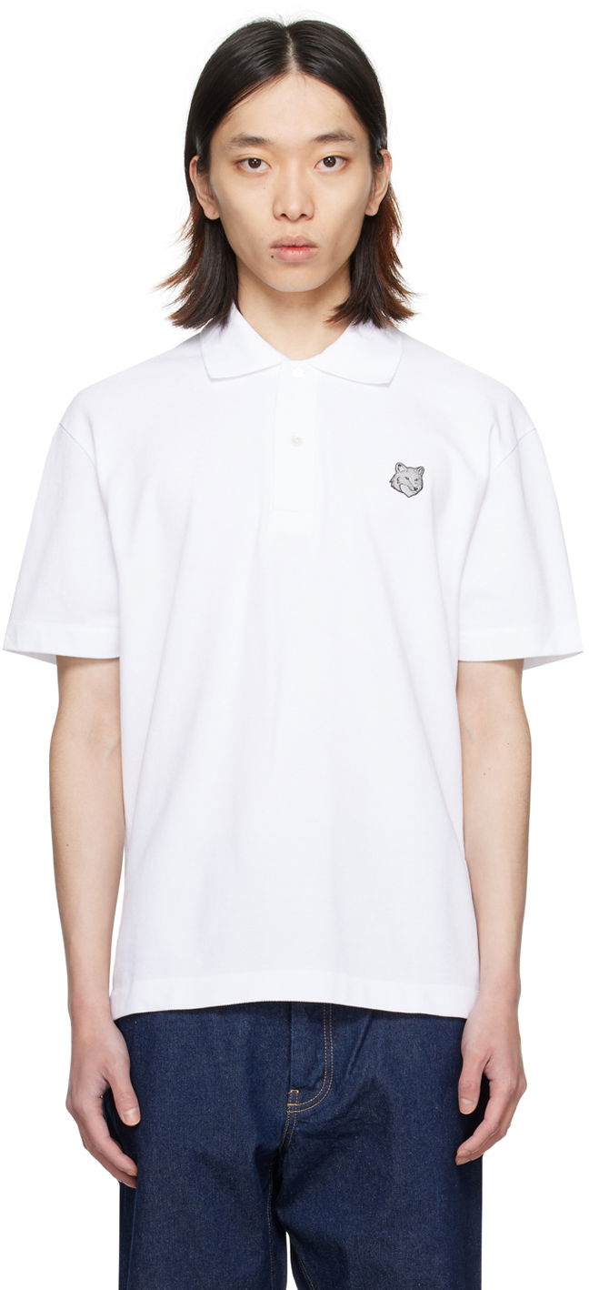 Polo tričko MAISON KITSUNÉ Bold Fox Head Polo Biela | MM00207KJ7010P100, 0