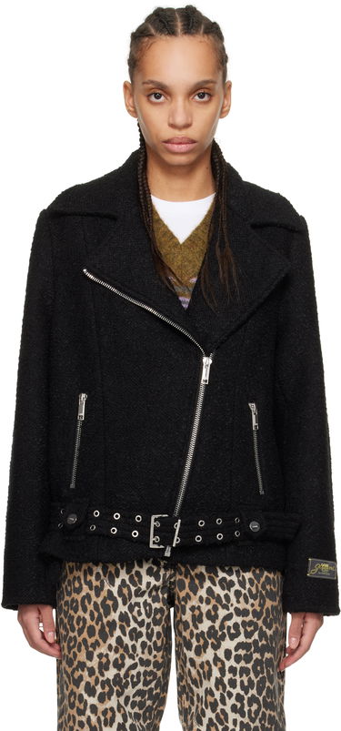Bunda GANNI GANNI Textured Boucle Wool Jacket Čierna | W0026, 0