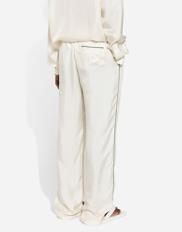 Tepláky Dolce & Gabbana Silk Jogging Pants With Embroidery Biela | GVRMAZFU1S4W0111, 3