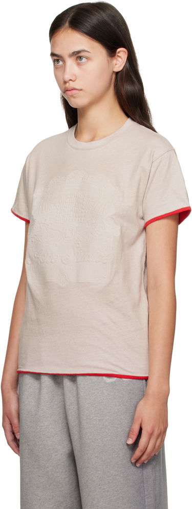 Tričko Acne Studios Acne Studios Embossed Logo T-shirt Béžová | AL0477-, 3