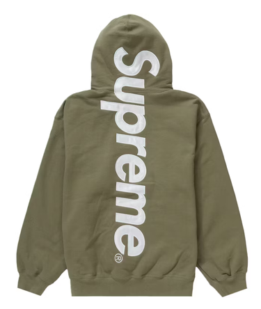 Mikina Supreme Satin Appliqué Hoodie Zelené | FW23SW88 LIGHT OLIVE, 1
