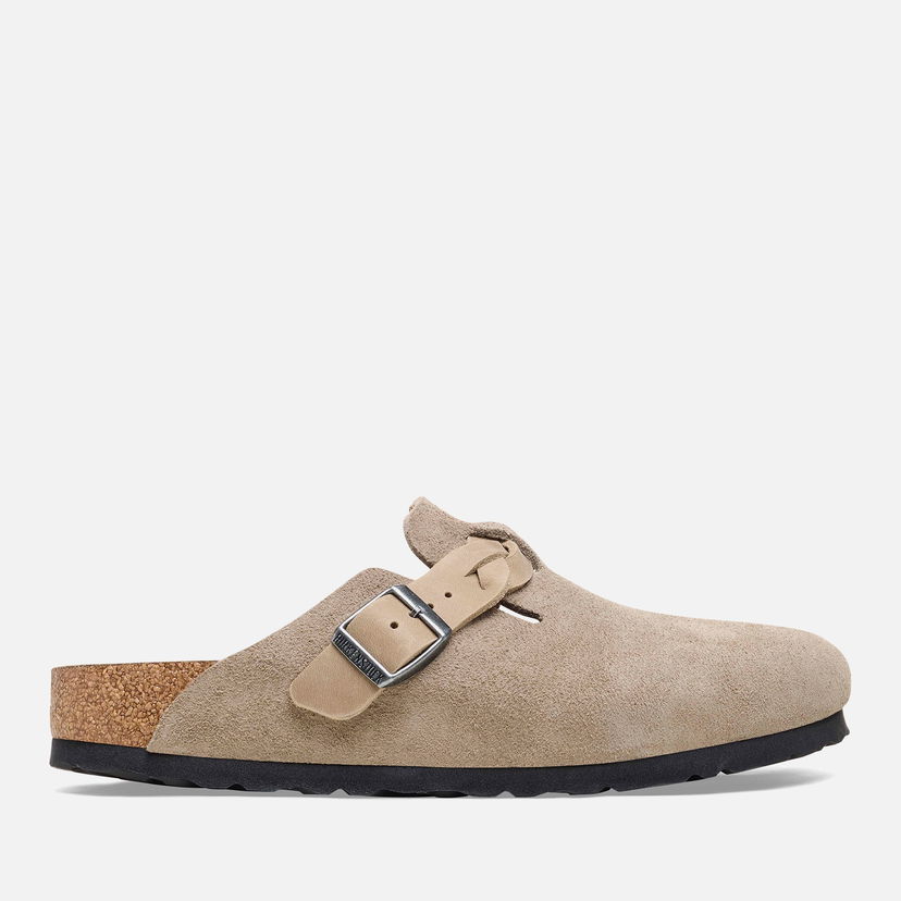 Tenisky a topánky Birkenstock Boston Slim Fit Suede Braided Mules Taupe Béžová | 1026694