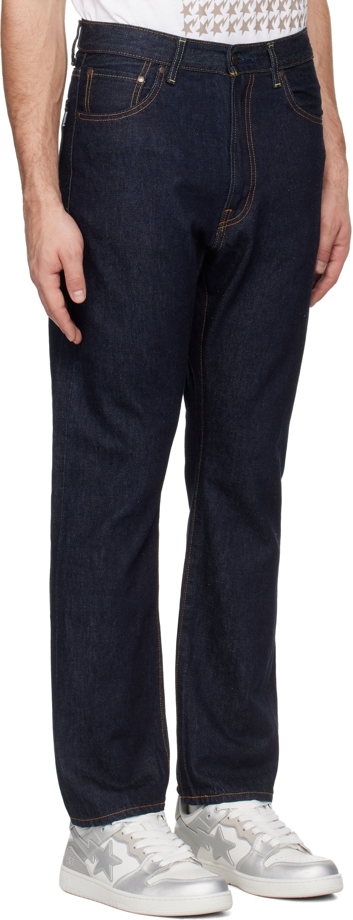 Džínsy BAPE STA Ape Head Regular Fit Jeans Modrá | 001DPK221001F, 1