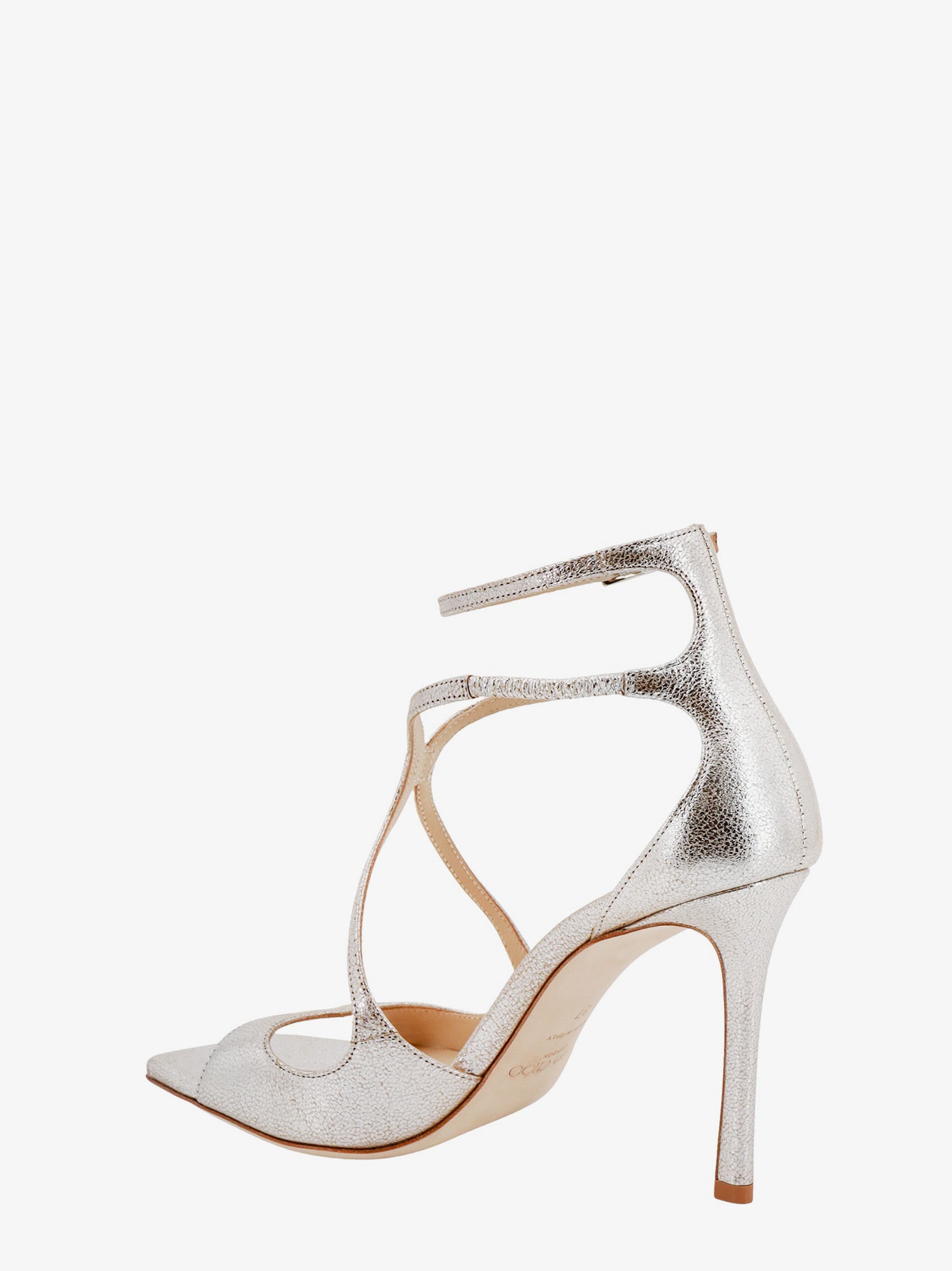 Metallic Leather High Heel Sandals