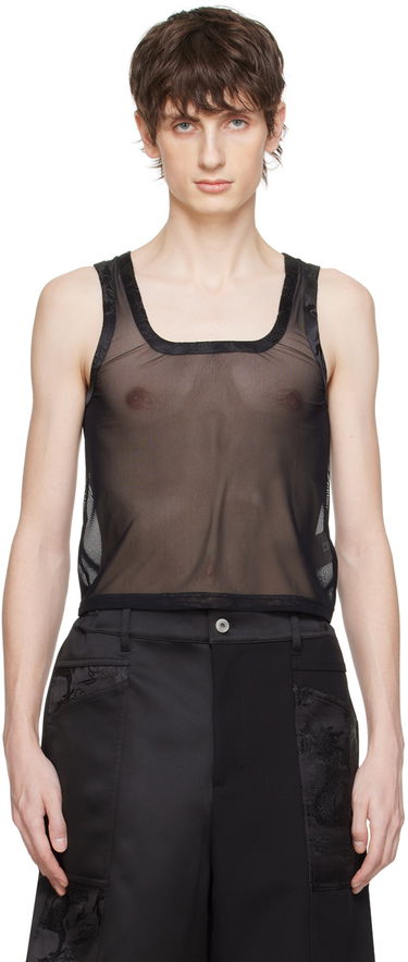 Tielko Feng Chen Wang Black Jacquard Tank Top Čierna | FMS17VS07B, 0
