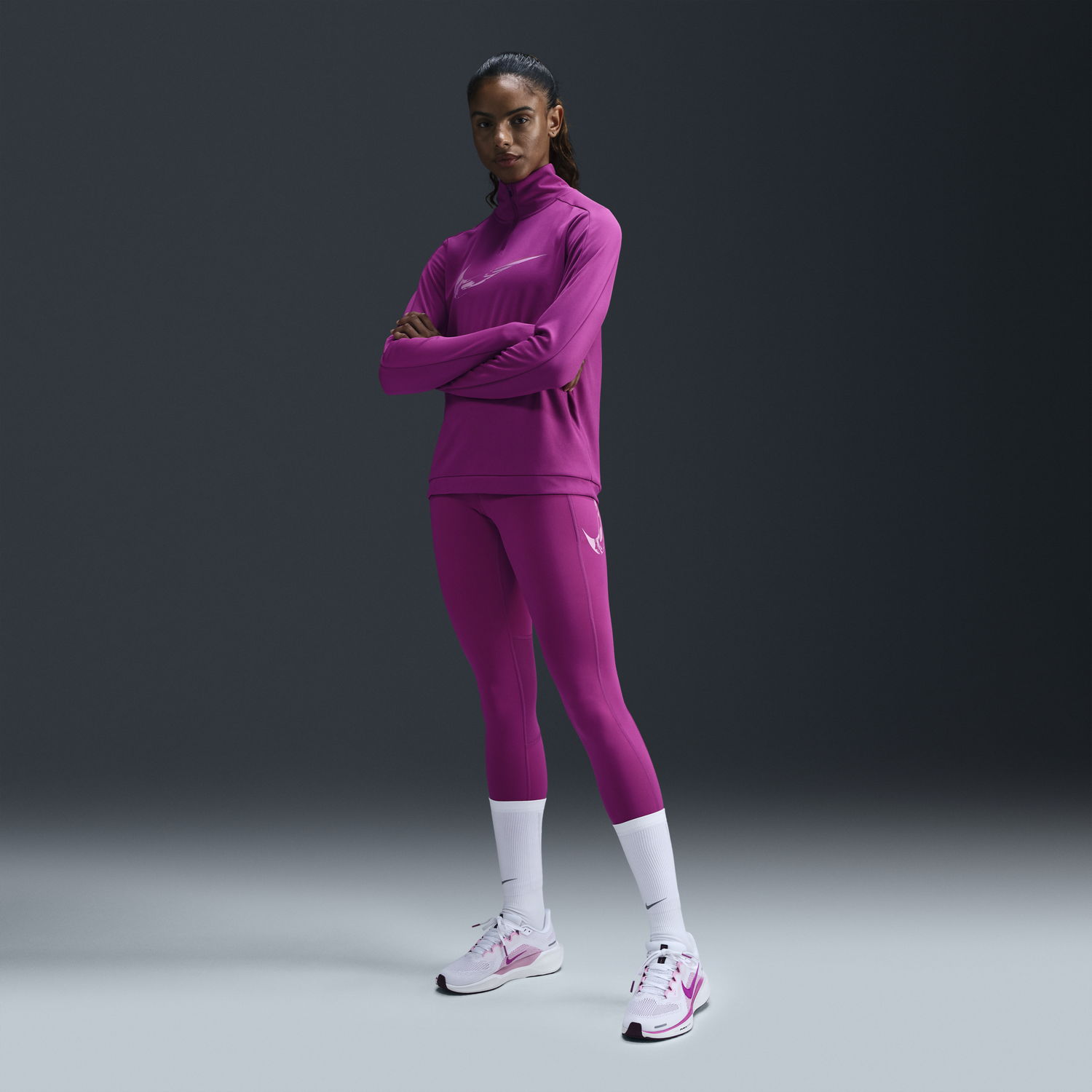 Legíny Nike 7/8 Running Leggings Fast Mid-Rise Fialová | FV6682-518, 0