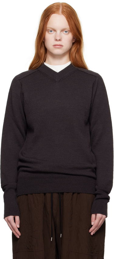 Sveter Studio Nicholson Studio Nicholson Inverness V-Neck Sweater Hnedá | INVERNESS SN - 1501, 0