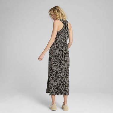 Šaty Puma Leo Luxe All-Over Print Fitted Dress Hnedá | 632339_01, 3