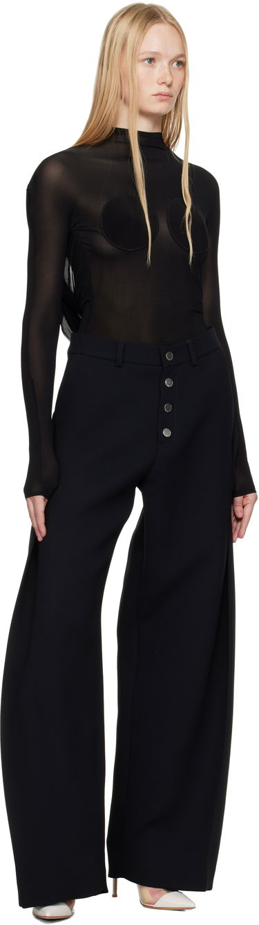 Body Jean Paul Gaultier Jean Paul Gaultier 'The Backless Conical' Sheer Mock Neck Top Čierna | 25/34-F-TO279-J082-00, 4