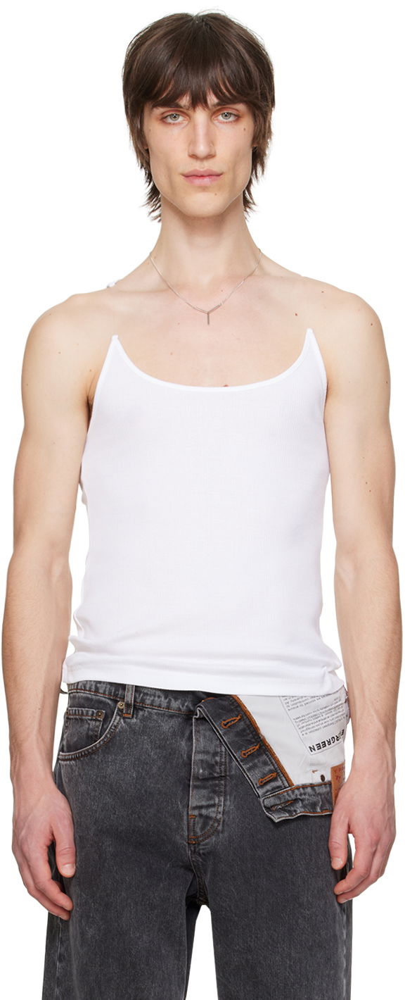 White Invisible Strap Tank Top